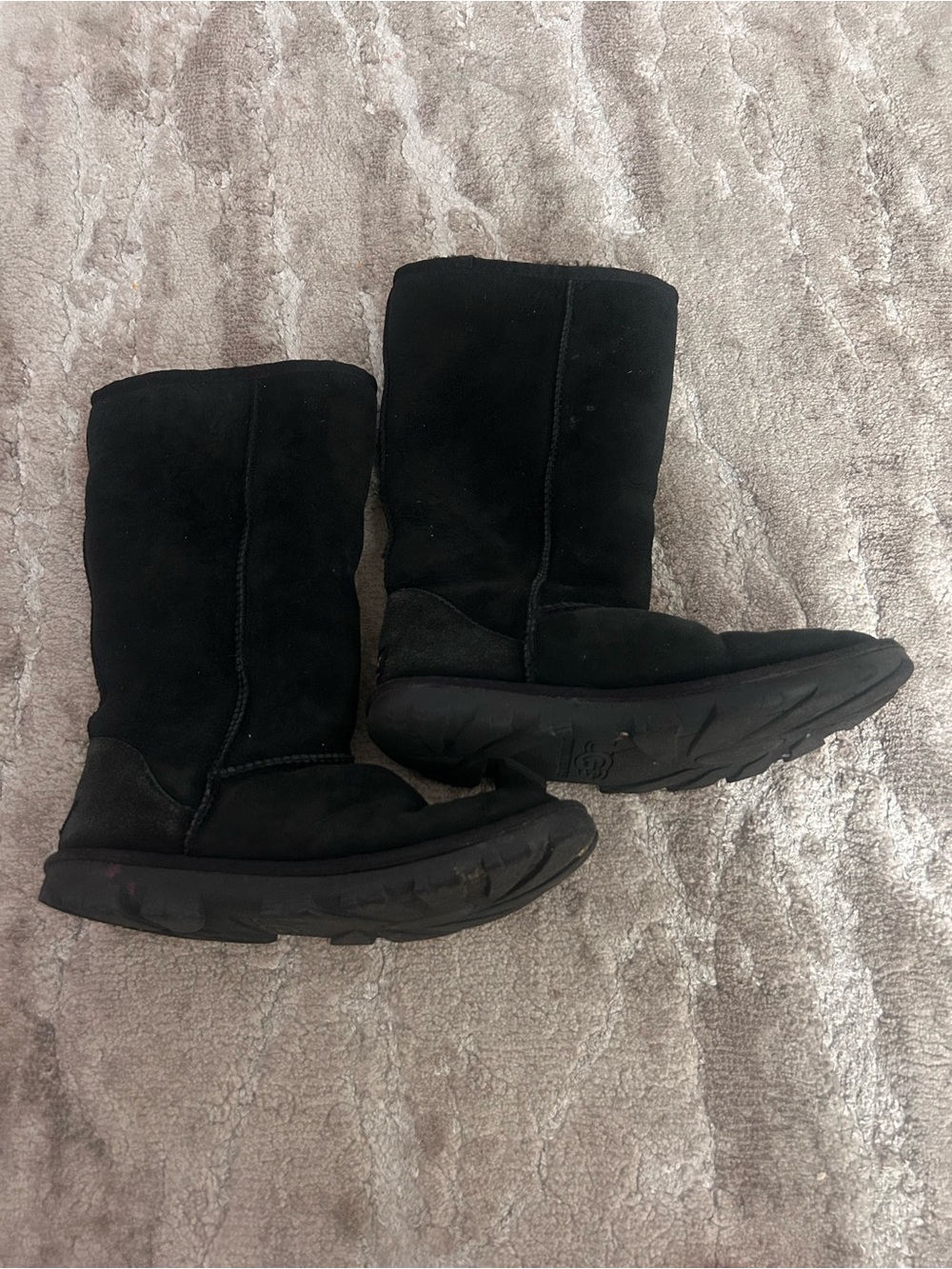 Black Suede Mid-Calf Women's Boots